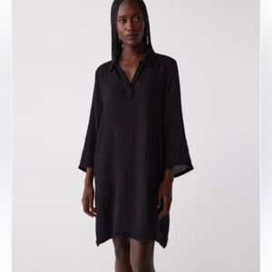 Michael Stars Womens Kini Collared Tunic Dress, Black Sz S